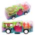 Cable World Transparent 3D Bus Toy 360 Degree Rotation, Gear Simulation Mechanical Bus Sound and Light Toy for 2-5 Years Boys and Girls