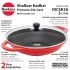 Hawkins 3 Litre Shallow Kadhai, Die Cast Non Stick Frying Pan with Glass Lid, Ceramic Coated Pan, Induction Shallow Frying Pan, Frying Pan, Red (IDCSK3G)