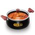 Hawkins Futura 4 Litre Cook n Serve Handi, Hard Anodised Biryani Handi with Glass Lid, Saucepan, Sauce Pan, Black (ACH40G)