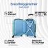American Tourister Ivy Nxt 55Cm Small Hardside Polycarbonate Cabin Suitcase with Multi-Stage Telescopic 4 Wheels Spinner Trolley and Mounted TSA Lock for Women & Men - Pale Turq