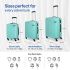 American Tourister Ivy Nxt 55Cm Small Hardside Polycarbonate Cabin Suitcase with Multi-Stage Telescopic 4 Wheels Spinner Trolley and Mounted TSA Lock for Women & Men - Pale Turq