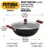 Hawkins Futura 5 Litre Deep Kadhai, Non Stick Kadai with Glass Lid, Flat Bottom Induction Kadhai, Black (INK50G)