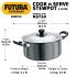 Hawkins Futura 5 Litre Cook n Serve Stewpot, Non Stick Pot with Stainless Steel Lid, Cooking Pot with Lid, Black (NST50)