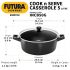 Hawkins Futura 5 Litre Cook n Serve Casserole, Non Stick Saucepan with Glass Lid, Induction Sauce Pan for Cooking and Serving, Black (INCB50G)