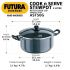 Hawkins Futura 5 Litre Cook n Serve Stewpot, Hard Anodised Sauce Pan with Glass Lid, Cooking Pot with Two Handles, Black (AST50G)