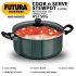 Hawkins Futura 5 Litre Cook n Serve Stewpot, Hard Anodised Sauce Pan with Glass Lid, Cooking Pot with Two Handles, Black (AST50G)
