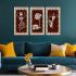 kotart Indian Traditional Art Wall Painting Madhubani Home Decoration With Frame For Living Room Bed Room Hotel Wall Decor Digital Reprint Engineered Wood Set of 3 (Art 8, (10X19 inch), Framed)