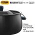 Hawkins Aluminium Futura 12 Litre Bigboy Biryani Handi, Polished Hard Anodised Pot with Hard Anodised Lid, Sauce Pan for Cooking and Serving Biriyani, Black (Abh12)