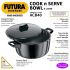 Hawkins Futura 4 Litre Cook n Serve Bowl, Hard Anodised Saucepan with Hard Anodised Lid, Sauce Pan for Cooking and Serving, Black (ACB40), Aluminium