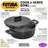 Hawkins Aluminium Futura 2 Litre Cook N Serve Bowl, Hard Anodised Saucepan and Lid, Sauce Pan for Cooking, Black Bowl for Serving, Black (Iacb20),Polished, 2 Liter