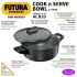Hawkins Futura 2 Litre Cook n Serve Bowl, Hard Anodised Saucepan with Hard Anodised Lid, Sauce Pan for Cooking and Serving, Black (ACB20), Aluminium