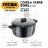 Hawkins Futura 4 Litre Cook n Serve Bowl, Hard Anodised Saucepan with Hard Anodised Lid, Sauce Pan for Cooking and Serving, Black (ACB40), Aluminium