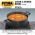 Hawkins Aluminium Futura 2 Litre Cook N Serve Bowl, Hard Anodised Saucepan and Lid, Sauce Pan for Cooking, Black Bowl for Serving, Black (Iacb20),Polished, 2 Liter