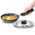 Hawkins Futura 17 cm Frying Pan, Hard Anodised Fry Pan with Stainless Steel Lid, Small Frying Pan, Black (AF17S)
