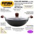 Hawkins Futura 2.5 Litre Fish Fry Kadhai, Hard Anodised Deep Fry Pan with Glass Lid, Round Bottom Kadai, Black (AFFK25G)