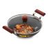 Hawkins Futura 2.5 Litre Fish Fry Kadhai, Hard Anodised Deep Fry Pan with Glass Lid, Round Bottom Kadai, Black (AFFK25G)