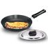 Hawkins Futura 24 cm Frying Pan, Hard Anodised Fry Pan with Stainless Steel Lid, Black (AF24S)