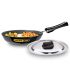 Hawkins Futura 20 cm Frying Pan, Hard Anodised Fry Pan with Stainless Steel Lid, Small Frying Pan, Black (AF20S)