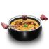 Hawkins Futura 5 Litre Cook n Serve Handi, Hard Anodised Biryani Handi with Glass Lid, Saucepan, Sauce Pan, Black (ACH50G) Polished