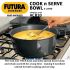 Hawkins Futura 3 Litre Cook n Serve Bowl, Hard Anodised Saucepan with Hard Anodised Lid, Sauce Pan for Cooking and Serving, Black (ACB30) (Aluminium)