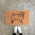 Onlymat Natural Coir, Anti-Skid PVC Back Printed Thick Weatherproof Large Entryway Rug Doormat with Black Color Pug Imprint (75cm x 1.5cm x 45cm)