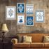 kotart - Traditional Wall Poster With Frames For Wall Hanging | Wall Paintings For Wall Decor For Living Room, Bedroom, Wall Frames Set Of 6 Art (H)