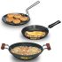 Hawkins Aluminium Futura 3 Pieces Cookware Set 2 - Hard Anodised Flat Tava, Frying Pan And Kadhai, Black (Aset2)