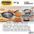 Hawkins Aluminium Futura 3 Pieces Cookware Set 2 - Hard Anodised Flat Tava, Frying Pan And Kadhai, Black (Aset2)