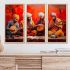kotart - Painting for wall Decoration Frames |Traditional Indian Art Wall Décor Paintings | Indian Art Wall Décor Paintings For Home Décor Living Room Bedroom Set of 3 (10X19 INCH, B)