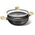 Bergner Bellini Plus Aura 5-Layer Non-Stick 26 cm Kadai with Glass Lid, 4.5 litres Kadhai with Soft Touch Wooden Finish Handle, 3.2mm Thickness,Gas Stove Ready, 1-Year Warranty by Bergner
