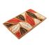 Onlymat Natural Coir Doormat, Red & Black Leaf Design, Anti-Slip PVC Backing for Entryway, Livingroom, Kitchen, Bedroom (75 x 45cm)