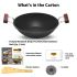 Hawkins Futura 2.5 Litre Deep Fry Pan, Non Stick Kadai, Flat Bottom Induction Kadhai, Black (IND25)