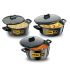 Hawkins Futura Hard Anodised Aluminum Cook-N-Serve Bowl with Hard Anodised Lid,-3 Pcs Set, Black (2,3 and 5 Litre)