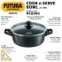 Hawkins Futura 3 Litre Cook n Serve Bowl, Non Stick Saucepan with Glass Lid, Sauce Pan for Cooking and Serving, Black (NCB30G)