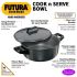 Hawkins Futura Hard Anodised Aluminum Cook-N-Serve Bowl with Hard Anodised Lid,-3 Pcs Set, Black (2,3 and 5 Litre)