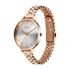 Titan Purple Secluded Quartz Analog Silver White Dial with Rose Gold Plating Brass Strap Watch for Women