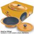Hawkins Aluminium 0.75 liter Mini Casserole with Lid, Round Series Die-Cast Pan for Cooking, Reheating, Serving and Storing, Yellow (Mcry75)