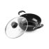 CELLO Classy Hard Anodised Non-Stick Kadhai 3.5 Liter with Glass Lid with Induction Base, Black