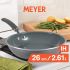 Meyer Anzen Healthy Ceramic Coated Aluminium Frypan | Frying pan Induction Base | Ceramic Pan | Omlette Pan | Ceramic Coated Frying Pan | Ceramic Fry Pan for Cooking, 28cm, Grey