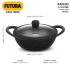 Hawkins Futura 1.5 Litre Cast Iron Kadhai, Naturally Nonstick Cast Iron Kadai with Glass Lid, Cast Iron Cookware for Kitchen, Black (CIK15G)