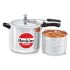 Hawkins 10 Litre Classic Pressure Cooker with Pots, Inner Lid Cooker with Separator Set, Big Pressure Cooker, Silver (CL11)