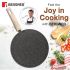 BERGNER Earth Black Non-Stick 26 cm Concave Tawa, Wooden Finish Soft Touch Handle, 3mm Thickness, Consumes Less Oil, Even Heat Distribution, White Marble Splatter, Induction Bottom and Gas Ready