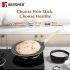 BERGNER Earth Black Non-Stick 26 cm Concave Tawa, Wooden Finish Soft Touch Handle, 3mm Thickness, Consumes Less Oil, Even Heat Distribution, White Marble Splatter, Induction Bottom and Gas Ready