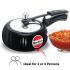 Hawkins Contura Black Stainless Steel Inner Lid Pressure Cooker, 2 Litre, Black (Cb20), 2 Liter