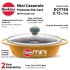 Hawkins 0.75 Litre Mini Casserole with Glass Lid, Oval Shaped Die-Cast pan for Cooking, Reheating, Serving and Storing, Yellow (DCY75G)