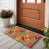 Onlymat Coir Doormat for Entrance, Non Slip Door Rectangular Rug with Heavy Duty PVC Backing, Perfect for Indoor-Outdoor Use with Abstract Design Print, Multicolor, 29.53