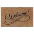 Onlymat Welcome Letter Printed Designer Doormat (Brown & Black) Rectangular Shaped Durable Entryway Rug Natural Coir Material with PVC Backing for Indoor and Outdoor use, 45x75 cm