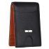 URBAN FOREST Eddy Black/Orange Money Clip Leather Wallet for Men - Minimal Leather Wallet for Men