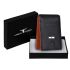 URBAN FOREST Eddy Black/Orange Money Clip Leather Wallet for Men - Minimal Leather Wallet for Men