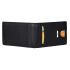 URBAN FOREST Eddy Black/Orange Money Clip Leather Wallet for Men - Minimal Leather Wallet for Men
